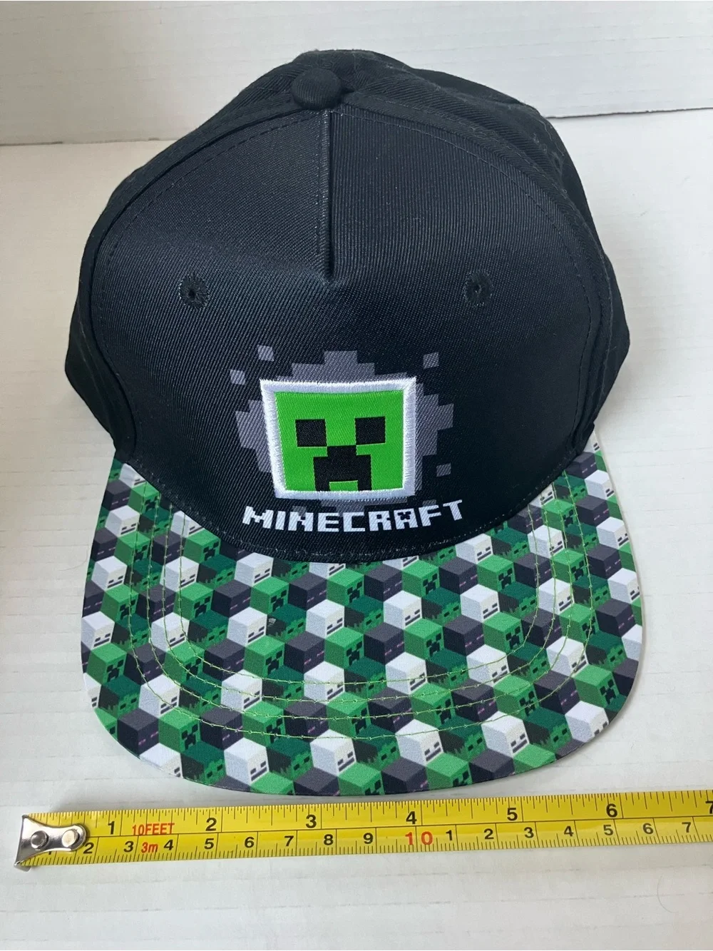 Minecraft Kids Black & Green Creeper Snapback Hat